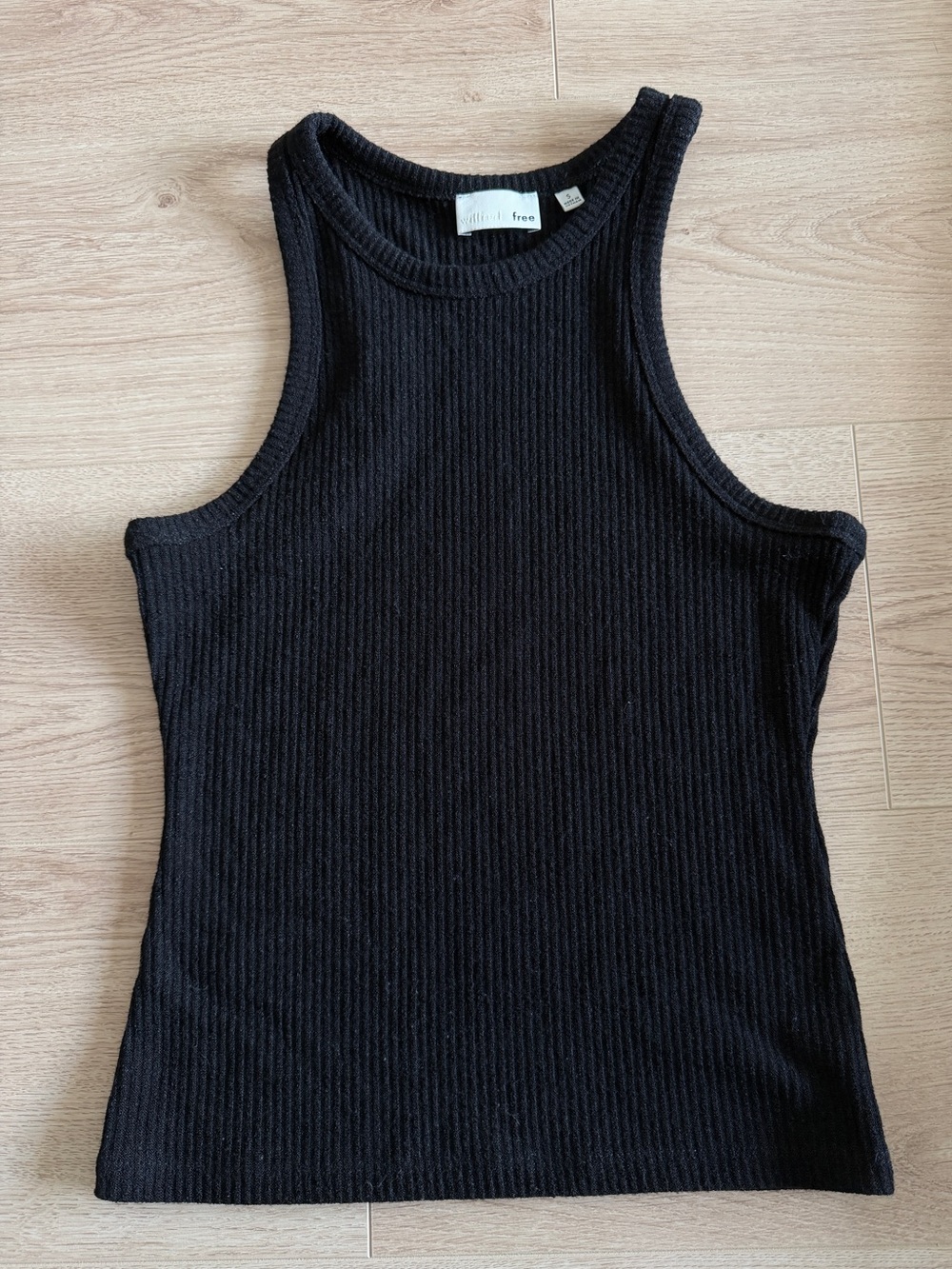 Wilfred Free Black Ribbed Tank Top